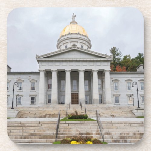 neoclassical state capitol building in montpelier  beverage coaster