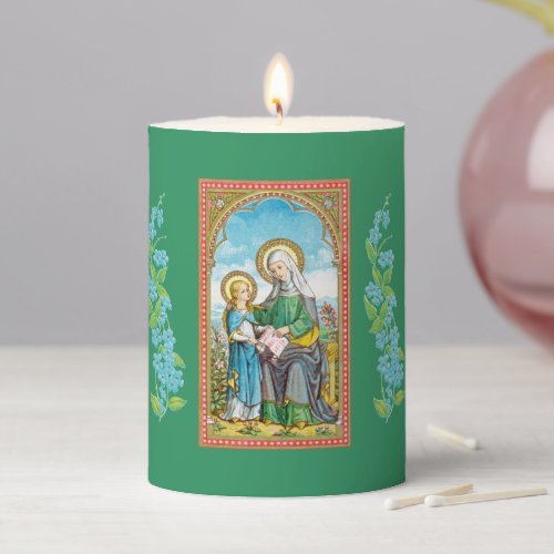 NeoGothic St Anne and Young Mary SAU 29 3x4 Pillar Candle