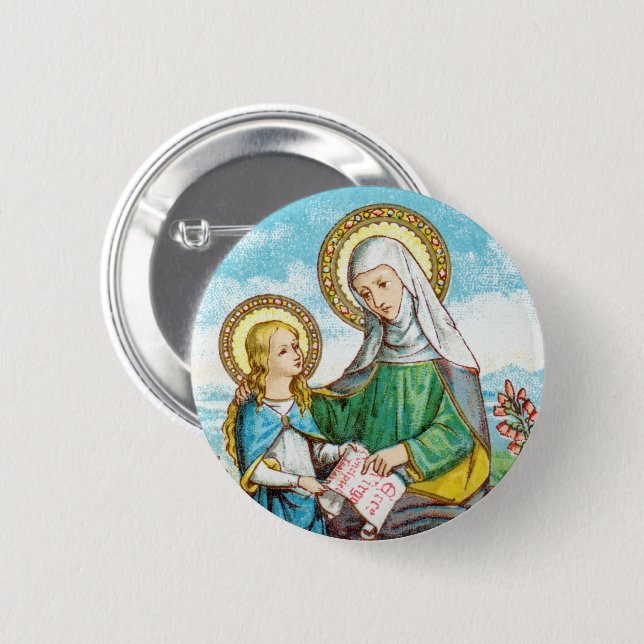 NeoGothic St. Anne and Young Mary (SAU 29) Button (Front & Back)