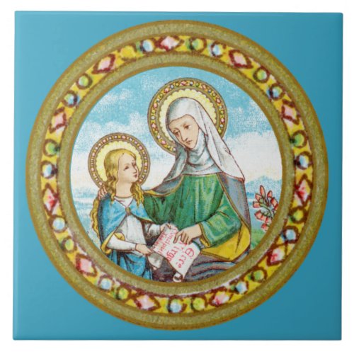 NeoGothic St Anne and Young Mary SAU 29 Ceramic Tile