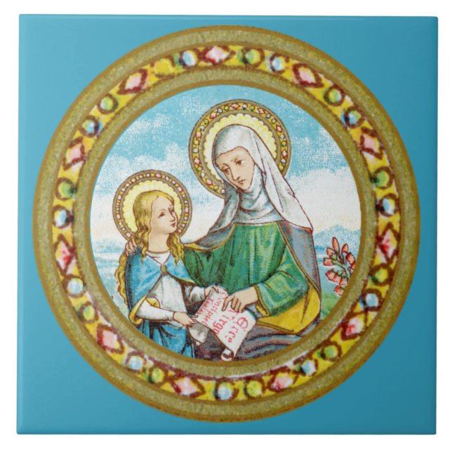 NeoGothic St. Anne and Young Mary (SAU 29) Ceramic Tile (Front)