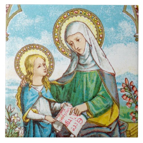 NeoGothic St Anne and Young Mary SAU 29 Ceramic Tile