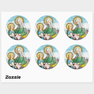 NeoGothic St. Anne and Young Mary (SAU 29) Classic Round Sticker
