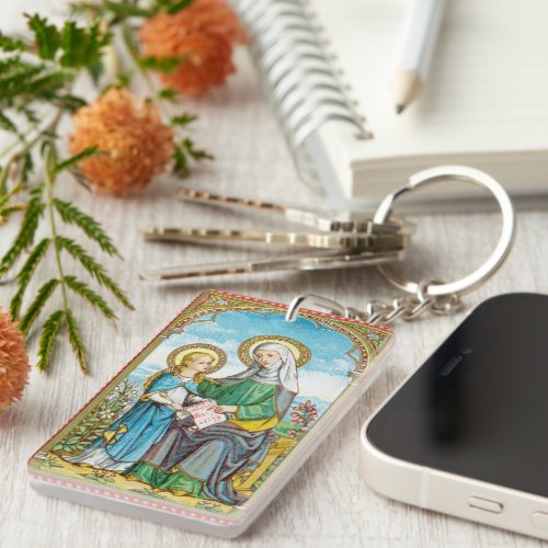 NeoGothic St Anne and Young Mary SAU 29 Keychain