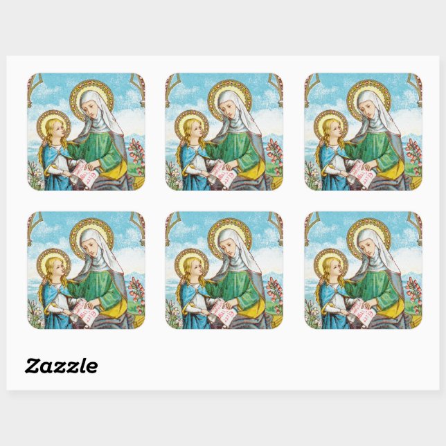 NeoGothic St. Anne and Young Mary (SAU 29) Square Sticker (Sheet)