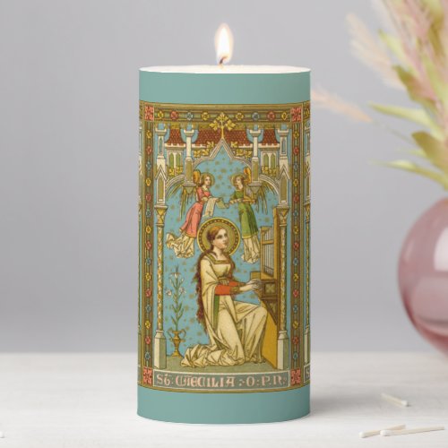 NeoGothic St Cecilia of Rome BNG 02 3x6 Pillar Candle