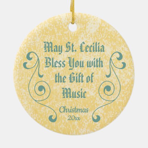 NeoGothic St Cecilia of Rome detail BNG 02 Cer Ceramic Ornament