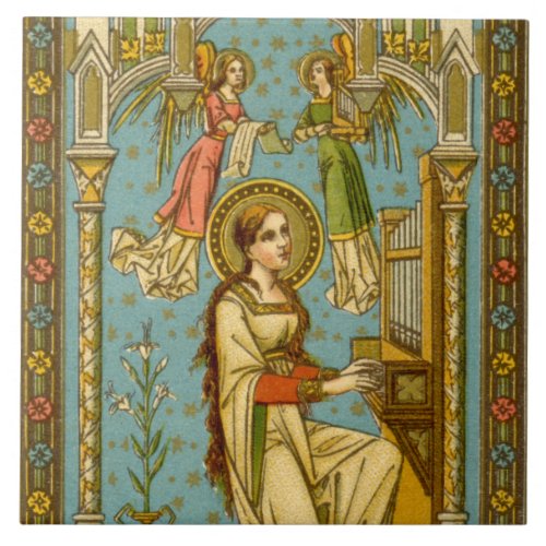 NeoGothic St Cecilia of Rome detail BNG 02 Ceramic Tile