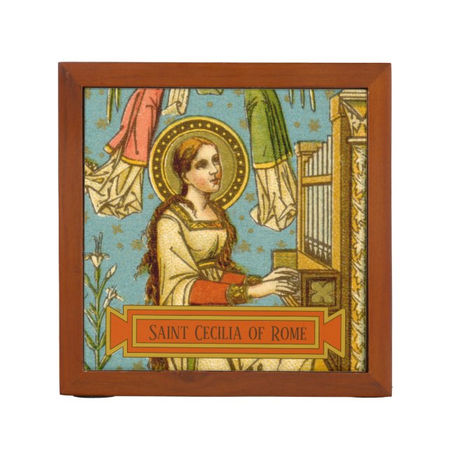 NeoGothic St. Cecilia of Rome (detail; BNG 02) Desk Organizer (Front)