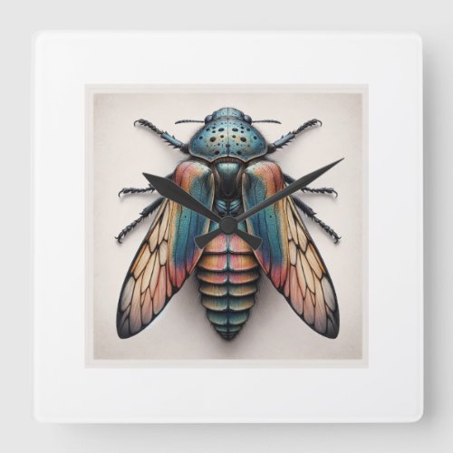 Neoischnolea Insect 060624IREF117 _ Watercolor Square Wall Clock