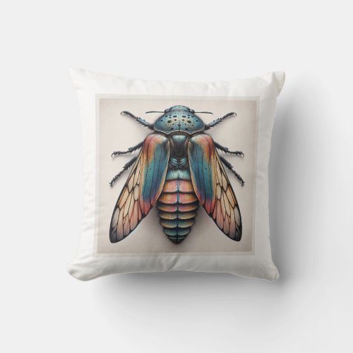 Neoischnolea Insect 060624IREF117 _ Watercolor Throw Pillow