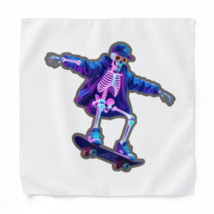 Neon 3D Skeleton Skateboarding – Funny Streetwear Bandana