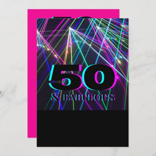 Neon 50th Birthday Party Invitation