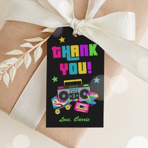 Neon 80's Birthday Party Favor Tag