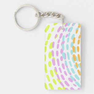 Neon 80's colors in animal print keychain