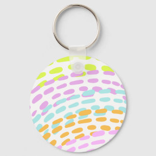 Neon 80's colors in animal print keychain