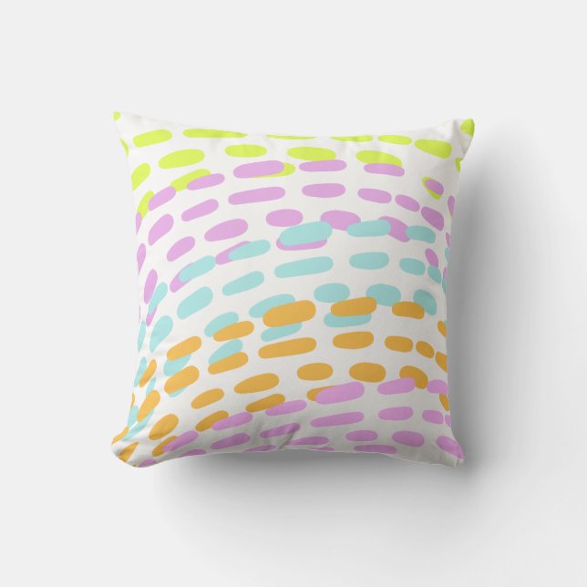 Neon 80's colors in animal print throw pillow (Front)