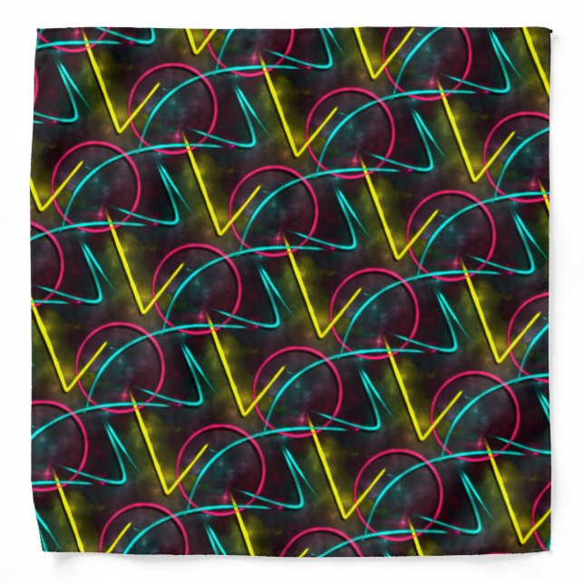 Neon 80s Pattern Bandana (Front)