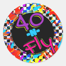 Neon 80's Retro 40 n Fly Hip Hop 40th Birthday