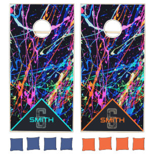 Neon 90s Party Cornhole Set