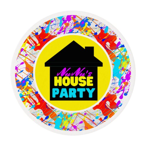 Neon 90s Retro Hip Hop Theme House Party Colorful Edible Frosting Rounds