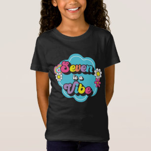 Neon 90s Retro Seven is a Vibe 7th Birthday T-Shirt