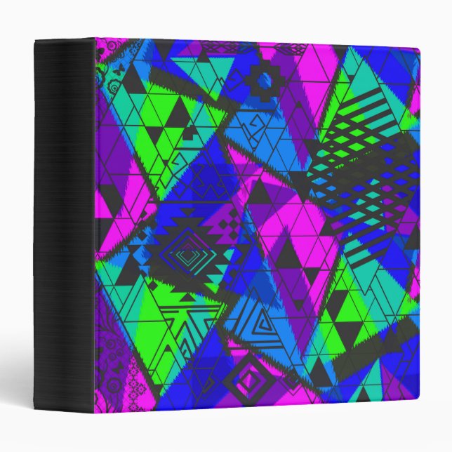 Neon abstract . 3 ring binder (Front/Spine)