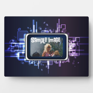 Neon Abstract Art Plaque