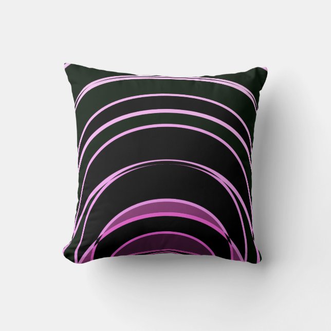 Neon Abstract Black Moroccan Historic Gate 7 Throw Pillow (Front)