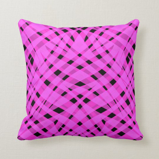 Neon, abstract , black , pink throw pillow