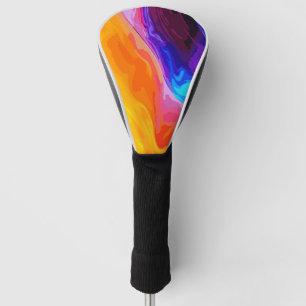 Neon Abstract Blue Orange Yellow Golf Style Head Cover