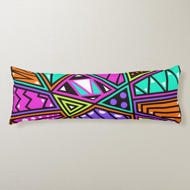 neon abstract body pillow (Front)