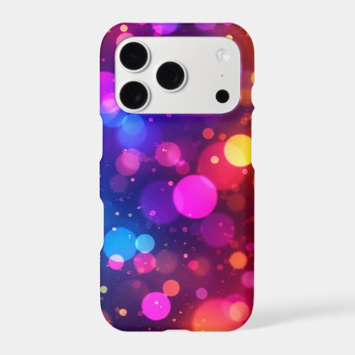 Neon Abstract Bokeh Party Lights iPhone 17 Pro Case
