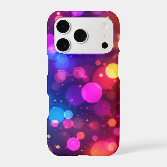 Neon Abstract Bokeh Party Lights iPhone Case (Back)