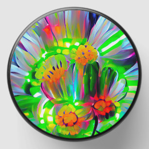 Neon Abstract Daisies with Vivid Colors Mini Candle Favors