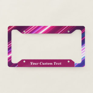 Neon Abstract Glow Pattern Design Personalized License Plate Frame