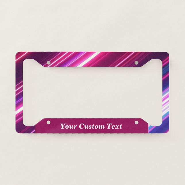 Neon Abstract Glow Pattern Design Personalized License Plate Frame (Front)