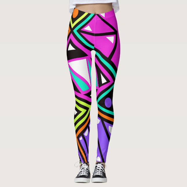 neon abstract leggings (Front)