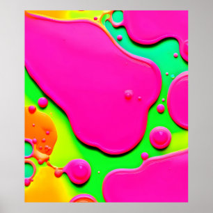 Neon Abstract Liquid Dreams Poster