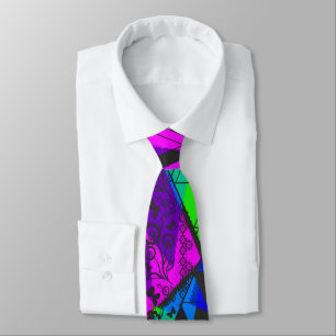 Neon abstract . neck tie