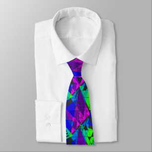 Neon abstract . neck tie