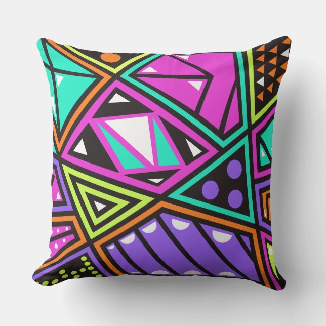 neon abstract outdoor pillow (Front)
