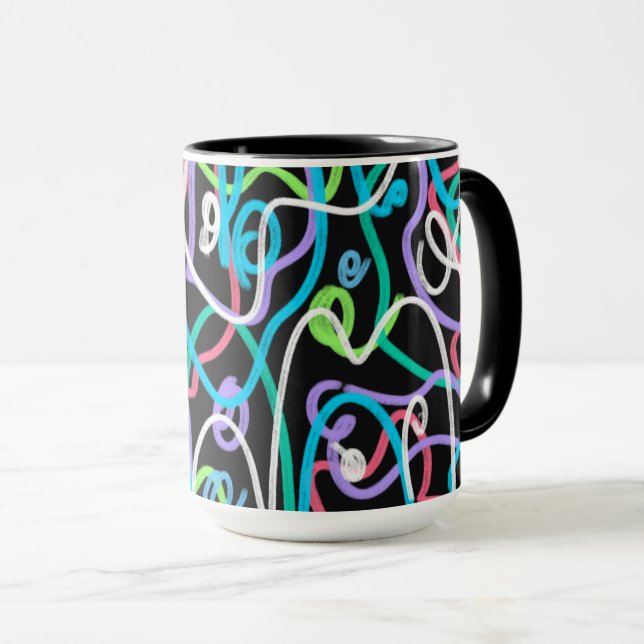 Neon Abstract Painting  Mug (Front Right)