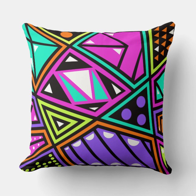 neon abstract pillow (Front)