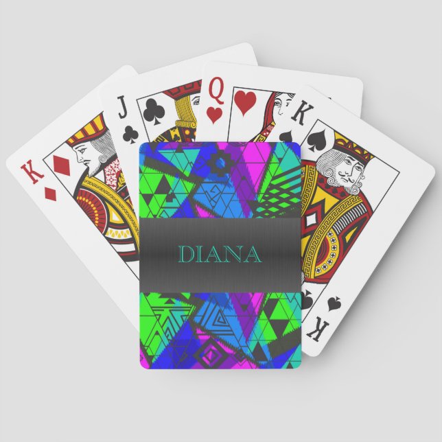 Neon abstract .  poker cards (Back)