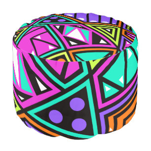 neon abstract pouf
