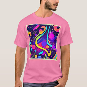 Neon Abstract Shape Art T-Shirt