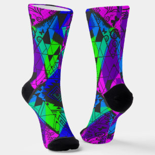 Neon abstract . socks