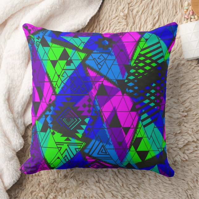 Neon abstract . throw pillow (Blanket)