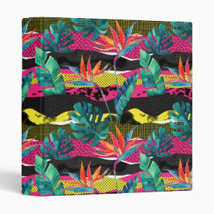 Neon Abstract Tropical Texture Pattern Binder